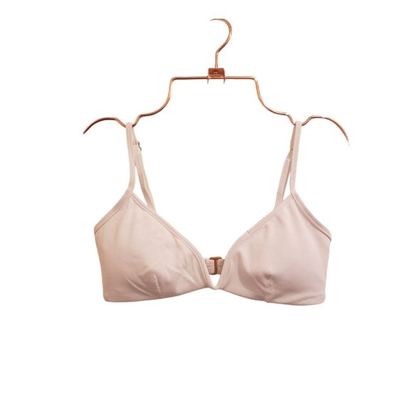 L*Space LSPACE Ribbed Helena Bikini Top Size XS White Adjustable Straps & V Wire - Picture 16 of 16